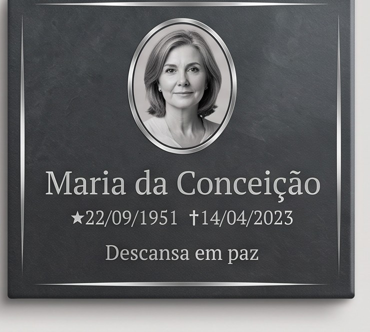 Placa Ardósia e Prata
