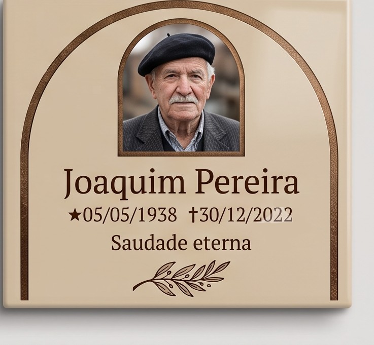 Placa Bege e Bronze