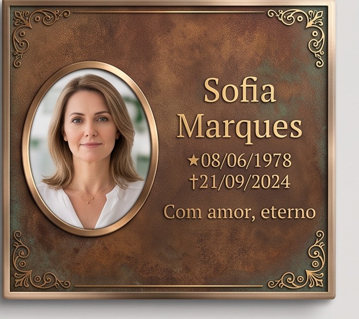 Placa Bronze Pátina